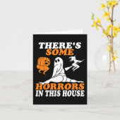 この家にはハロウィンの恐怖がいくつかある カード (黄色い花)