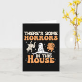 この家にはハロウィンの恐怖がおもしろいある カード (黄色い花)