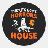 この家にはハロウィンスプックの中にいくつかの恐怖がある ラウンドシール (正面)