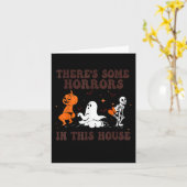 この家にはハロウィーンのカボチャが幾つかの恐怖を感じる カード (黄色い花)