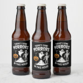 この家にはホラーなものがある 面白いハロウィン ビールラベル (ボトル)