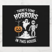この家にはホラーなものがある 面白いハロウィン ビールラベル (シングルラベル)