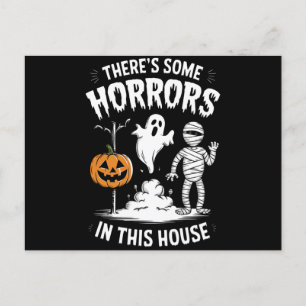 この家にはホラーなものがある 面白いハロウィン ポストカード
