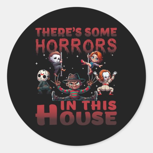 この家にはホラーChという恐怖おもしろいがある ラウンドシール (正面)