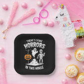 この家には恐怖が潜んでいる 面白いハロウィン ペーパープレート (パーティー)