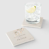 この家のために祈りを捧げる 秋の落ち葉 ストーンコースター (横)