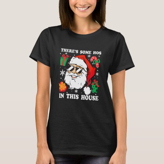 この家のクリスマスに家がおもしろいある Tシャツ (正面)