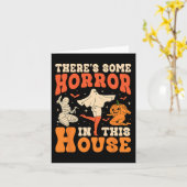 この家のハロウィーン幽霊には恐怖がある カード (黄色い花)