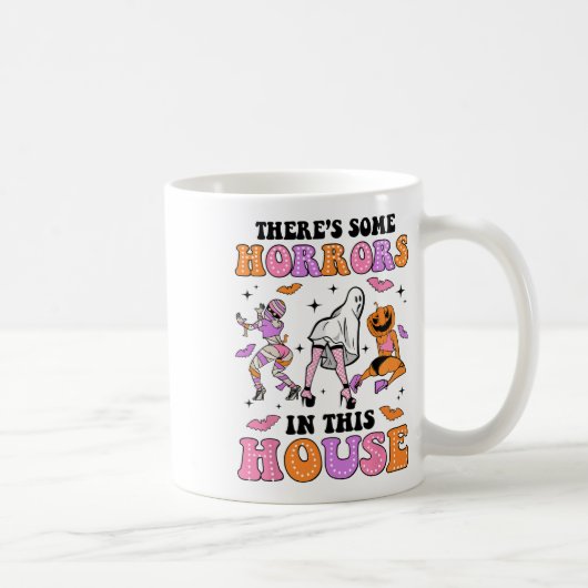 この家の中にいくつかの恐怖おもしろい幽霊ハル コーヒーマグカップ (右)
