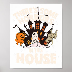 この家の中にいくつかの恐怖がある幽霊ハロウィーン ポスター