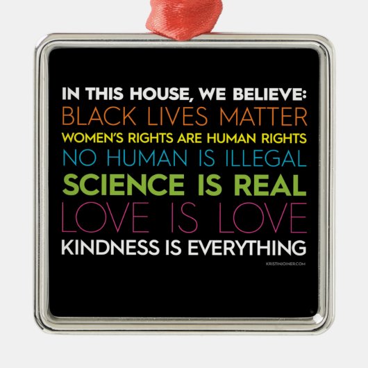 この家の正方形のオーナメント メタルオーナメント (正面)