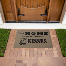この家はしっぽとキスでいっぱい ドアマット