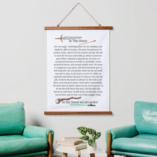 この家はギークの詩の壁 吊り下げ型タペストリー (リビング)