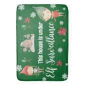 この家はクリスマス小妖精や小人監視下にある バスマット (正面縦)