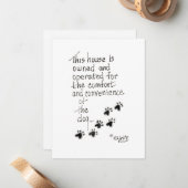 この家は犬札のために所有され運営されている ノートカード (正面/裏面インサイチュ)