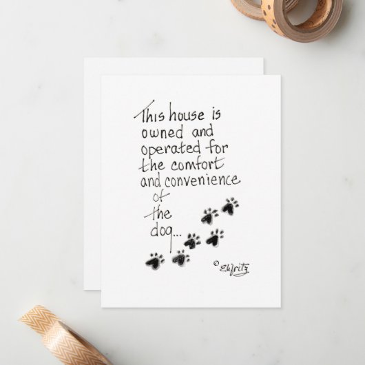 この家は犬札のために所有され運営されている ノートカード (正面/裏面インサイチュ)