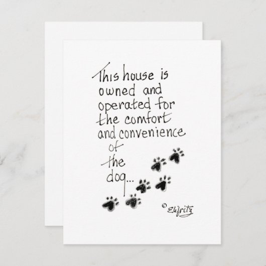 この家は犬札のために所有され運営されている ノートカード (正面/裏面)