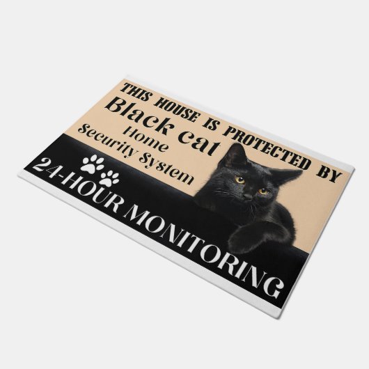 この家保護は黒猫の家 ドアマット (アングル)