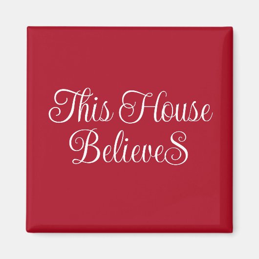 この家信じのクリスマス赤と白 マグネット (正面)