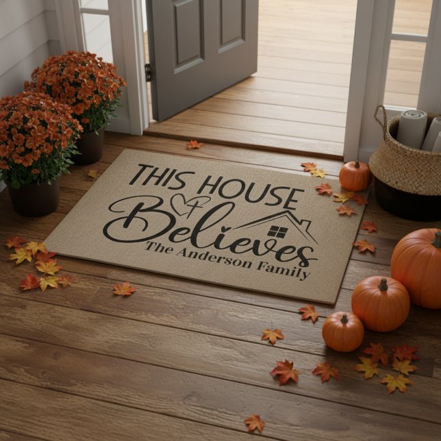 この家信じカスタムクリスチャン ドアマット (This House Believes Custom Christian Doormat)