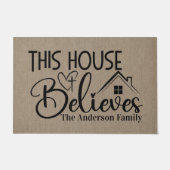 この家信じカスタムクリスチャン ドアマット (正面)