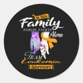 この家族では一人でチーム白血病Wと戦う人はいない ラウンドシール (正面)