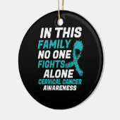 この家族では子宮頸がんだけで闘う人はいない セラミックオーナメント (左)