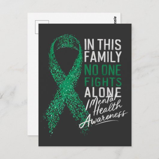 この家族では誰も一人でメンタルヘルスと戦わない ポストカード (正面/裏面)