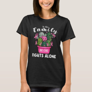 この家族では誰も一人で戦わない サボテン家族 Tシャツ