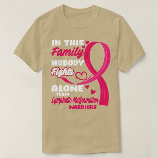 この家族では誰も単独でリンパ管と戦わない Tシャツ (デザイン正面)