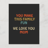 この家族のおもしろいを愛してるママ ポストカード (正面)