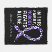 この家族のてんかん認識度誰もアルと戦わない フリースブランケット (正面(横))