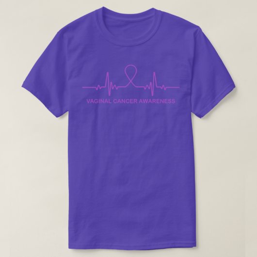 この家族の膣がん認識度心拍 Tシャツ (デザイン正面)