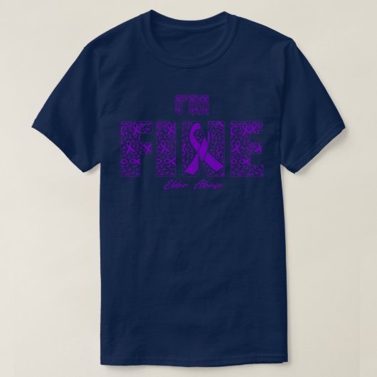 この家族の高齢者虐待素晴らし認識度リボン Tシャツ (デザイン正面)