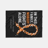 この家族は白血病がんAw単独で戦う人はいない フリースブランケット (正面(横))