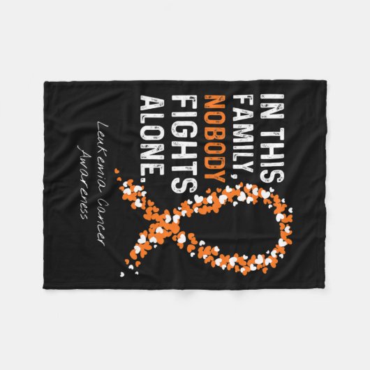 この家族は白血病がんAw単独で戦う人はいない フリースブランケット (正面(横))