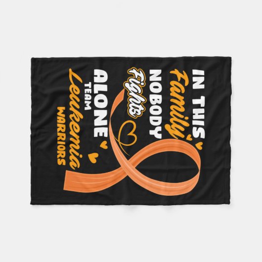 この家族は誰もチーム白血病の戦いを単独で戦わない フリースブランケット (正面(横))