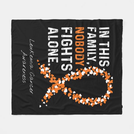 この家系では白血病がんだけと闘う人はいない フリースブランケット (正面(横))