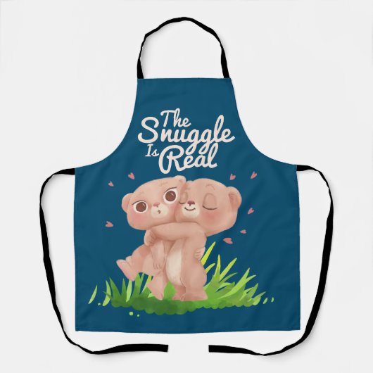 この寄り合いは実在可愛い熊の抱き合いだ エプロン (正面)