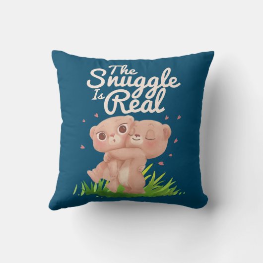 この寄り合いは実在可愛い熊の抱き合いだ クッション (裏面)