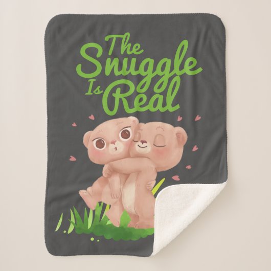 この寄り合いは実在可愛い熊の抱き合いだ シェルパブランケット (正面)