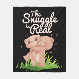 この寄り合いは実在可愛い熊の抱き合いだ フリースブランケット