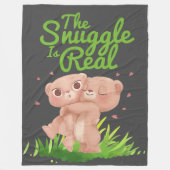 この寄り合いは実在可愛い熊の抱き合いだ フリースブランケット (正面)