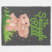 この寄り合いは実在可愛い熊の抱き合いだ フリースブランケット (正面(横))