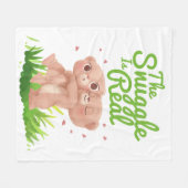 この寄り合いは実在可愛い熊の抱き合いだ フリースブランケット (正面(横))