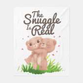 この寄り合いは実在可愛い熊の抱き合いだ フリースブランケット (正面)