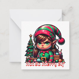 この小さなむっつりエルフからメリークリスマス ノートカード