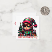 この小さなむっつりエルフからメリークリスマス ノートカード (正面/裏面インサイチュ)