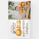 この小さなカボチャ写真1st誕生日パーティー 横断幕 (縦)