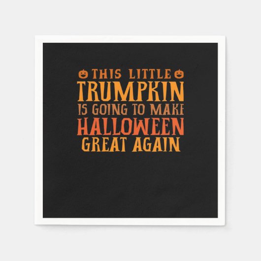 この小さなトランプキンはハロウィーンGrを作ろうとしている スタンダードカクテルナプキン (正面)